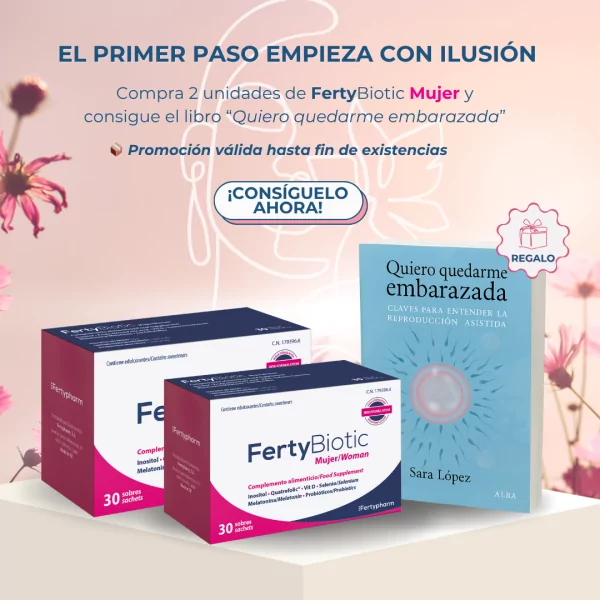 Pack 2 Unidades de FertyBiotic Mujer + Libro "Quiero Quedarme Embarazada"